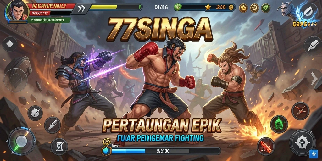 Tampilan seru pertarungan dalam game 77SINGA yang penuh aksi.