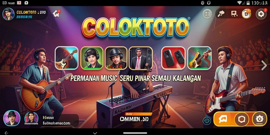 Tampilan gameplay seru COLOKTOTO dengan lagu-lagu favorit.