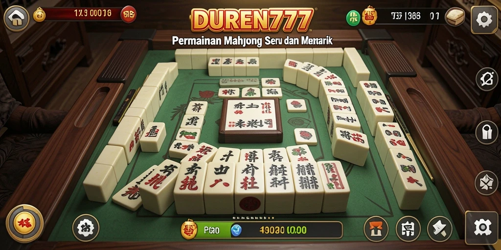 Screenshot utama DUREN777 menampilkan gameplay menarik Mahjong.