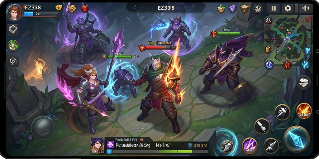 Menampilkan momen petualangan seru dalam game ARPG.