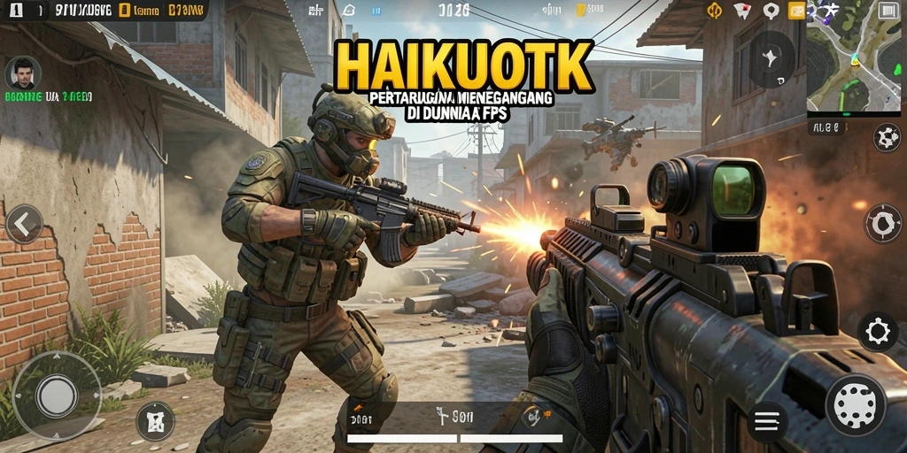 Screenshot HAIKUOTK menunjukkan aksi seru di permainan FPS.