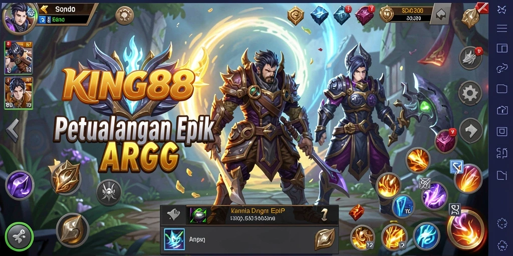 Gameplay mendebarkan KING88 dengan pertarungan epik dan eksplorasi tak terbatas.