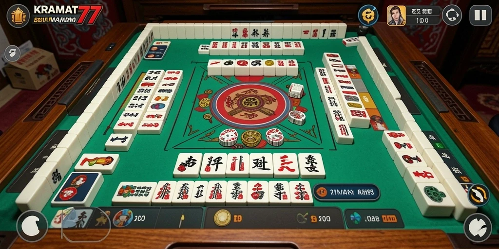 Tampilan permainan KRAMAT77 yang mengasyikkan saat bermain Mahjong.