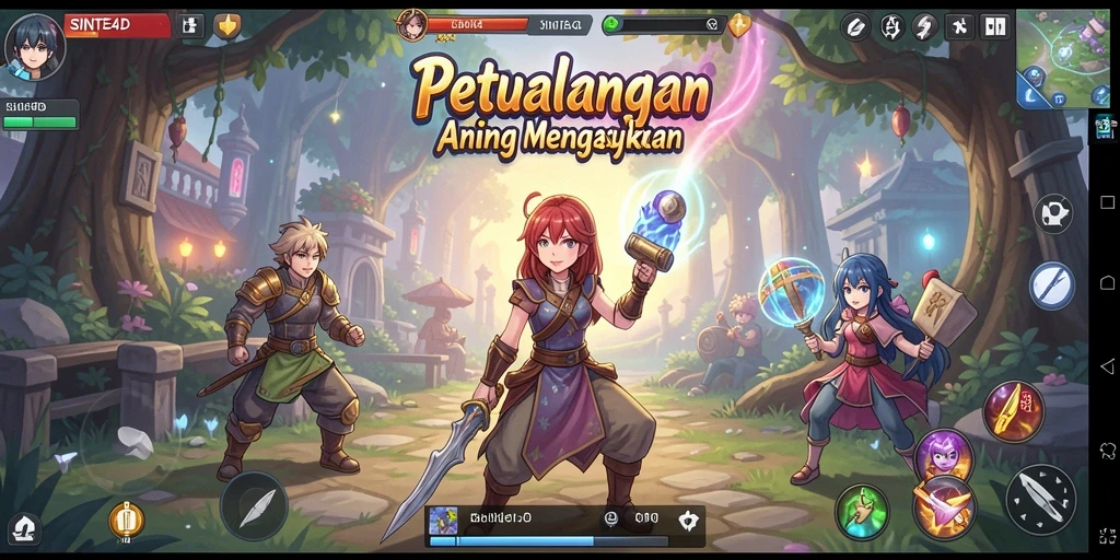 Screenshot gameplay SINTE4D dengan karakter Anime yang menarik.