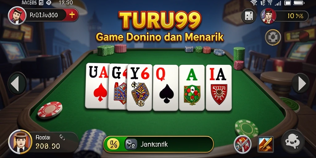 Tampilan permainan domino yang mendebarkan di TURU99.